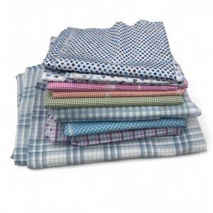 Colorful Patterned Fabric Bundle 9 pieces cotton gingham sewing